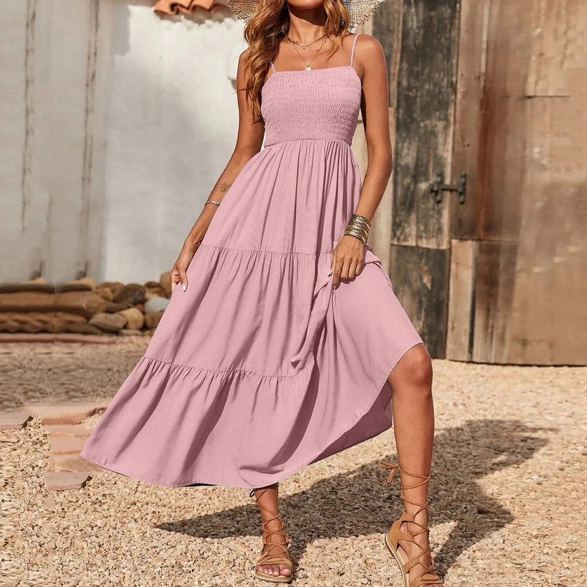 Dress Sales Store -Dress Sales Store boho beach hut beach dress boho dress summer dress maxi dress black dress green dress blue dress casual dress pink s sleeveless spaghetti strap casual long dress 43808770228536